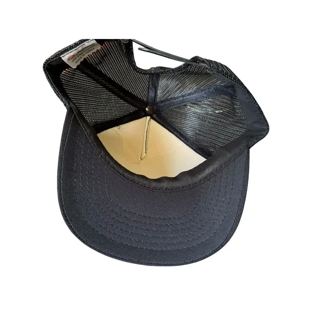 Vintage Marshfield Casket Trucker Hat‎ Black Mesh Snapback Funeral Industry Cap